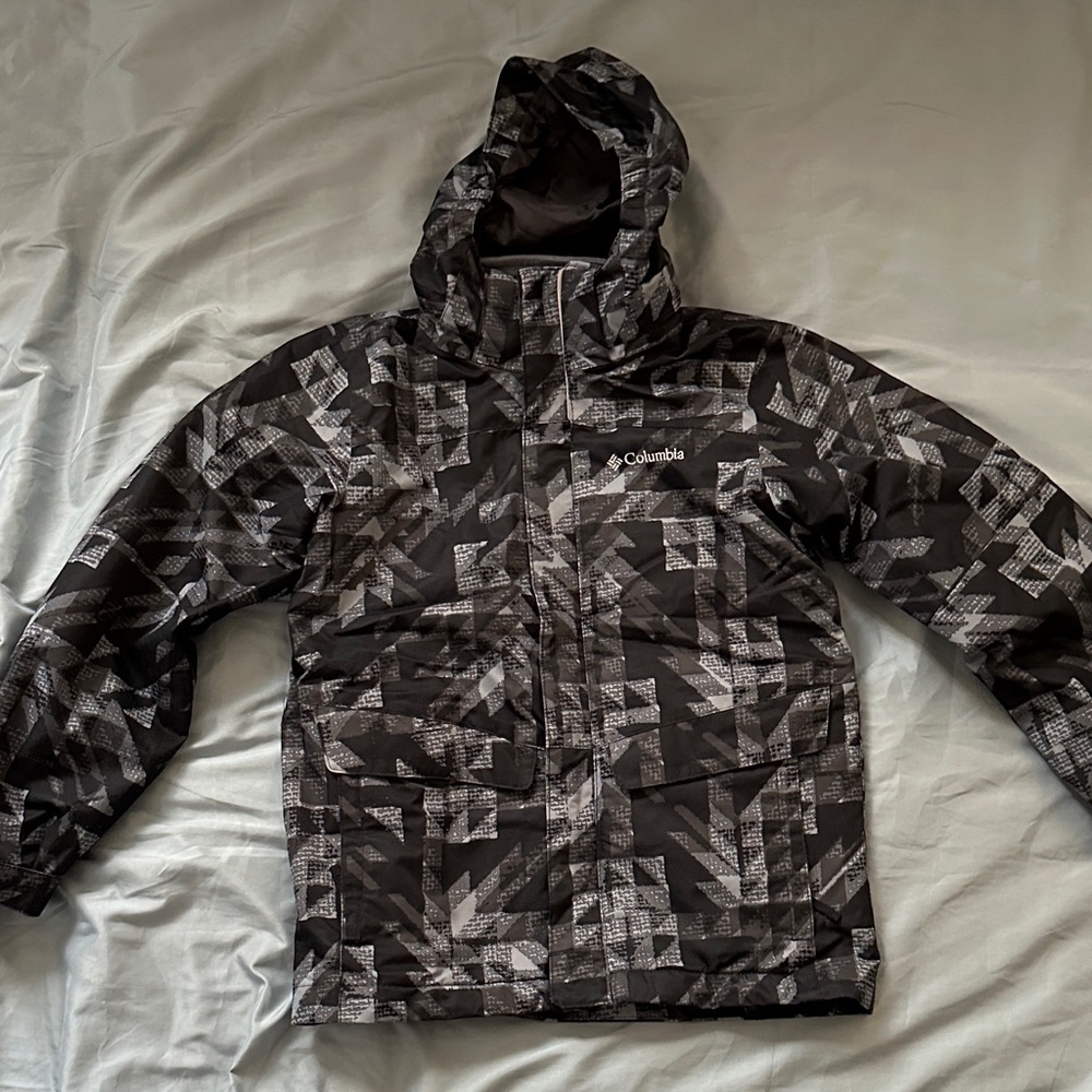 Columbia Geometric Black and Gray Ski Jacket Size S (8)